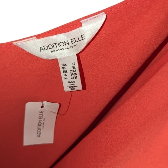 5X • Addition Elle • Silky V-Neck Camisole - Coral - Picture 5 of 6